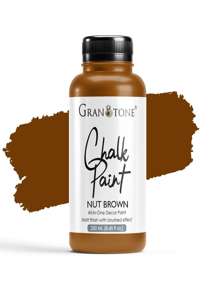 GRANOTONE Chalk Paint for Furniture, Home Decor, Crafts - Eco-Friendly - All-in-One - No Wax Needed- 250 ML NUT BROWN - Image 1